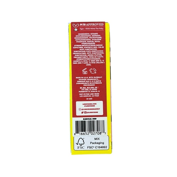Lime Crime Soft Touch Lipstick RADICAL RED Comfort Matte NIB Full Size USA Made - Picture 7 of 10
